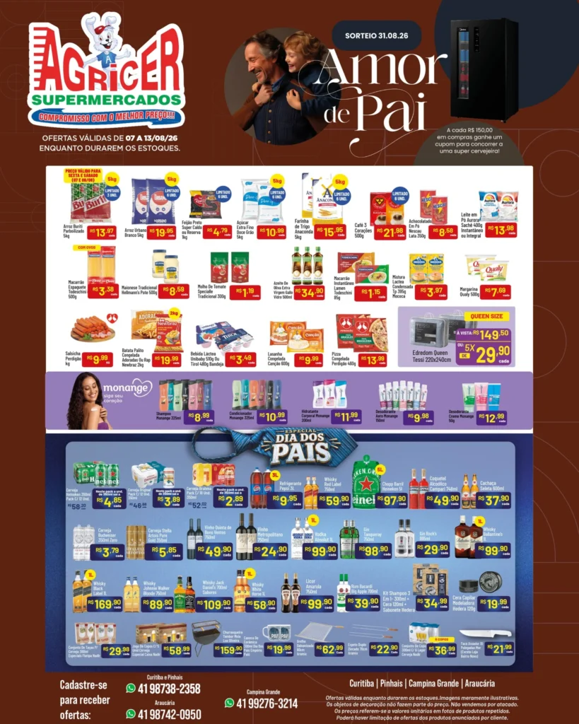Ofertas Agricer Supermercados – 13/08/2026
