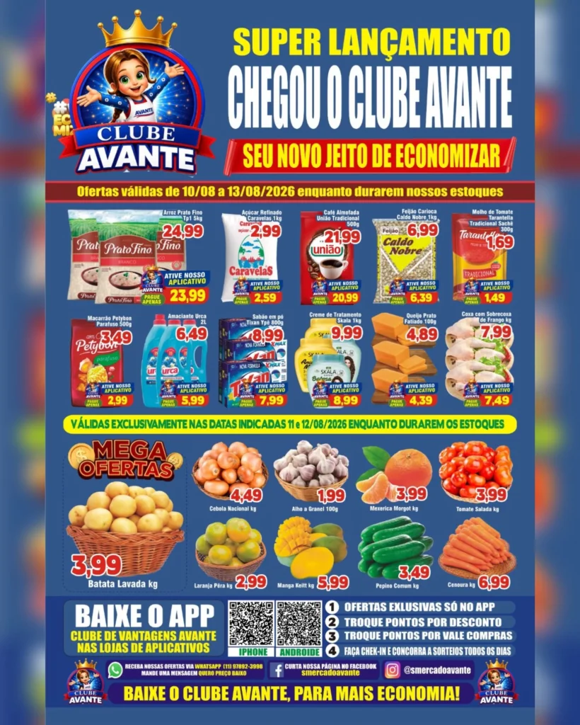 Ofertas Supermercado Avante 💙 – 13/08/2026