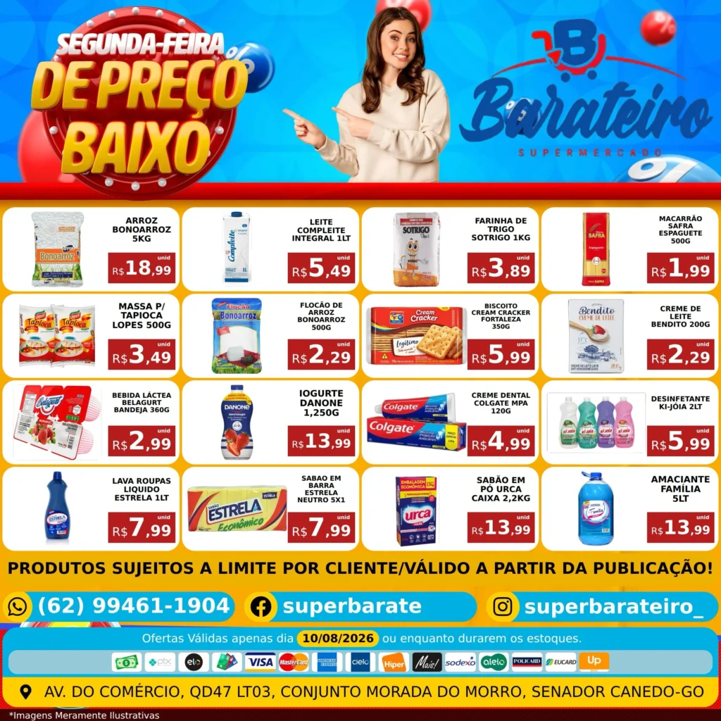 Ofertas Super Barateiro Supermercado – 10/08/2026