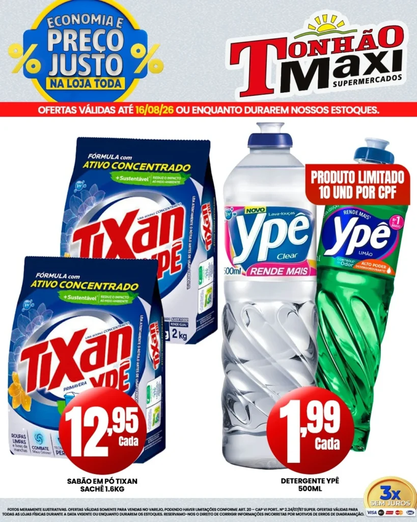 Ofertas Supermercados Tonhão Maxi – 16/08/2026