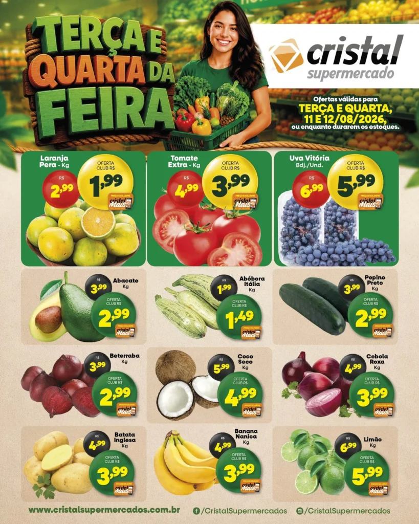 Ofertas Cristal Supermercados – 12/08/2026