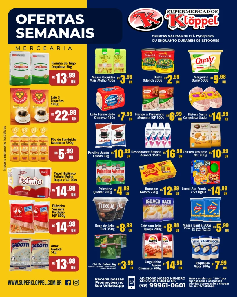 Ofertas Supermercados Klöppel – 17/08/2026