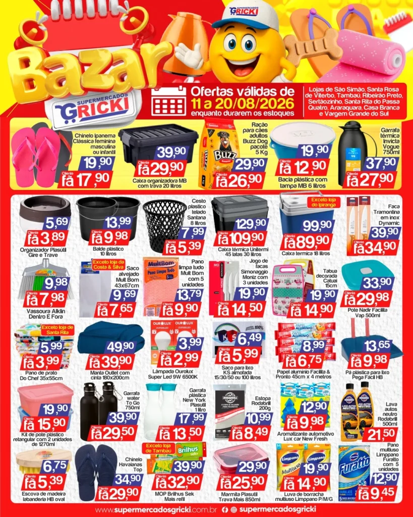 Ofertas Supermercados Gricki – 20/08/2026