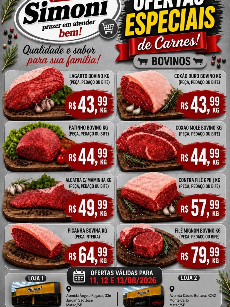 Ofertas Simoni Simoni Simone – 13/08/2026