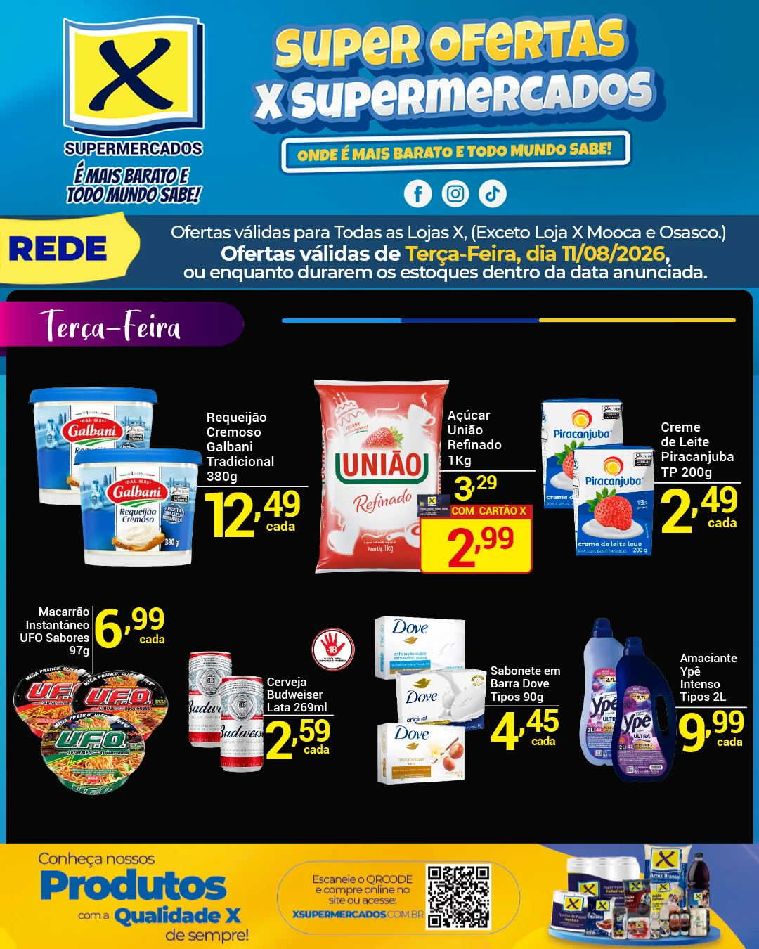 Ofertas Rede X Supermercados – 11/08/2026