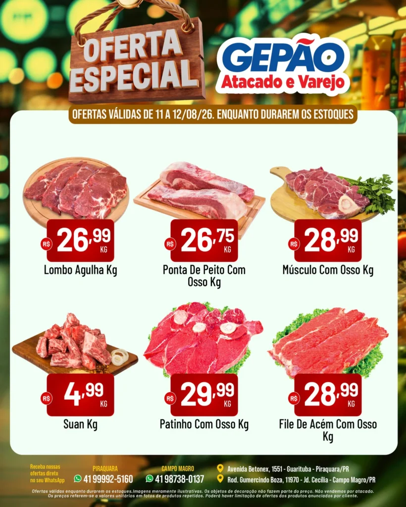 Ofertas GEPÃO – 12/08/2026 Ofertas GEPÃO – 12/08/2026
