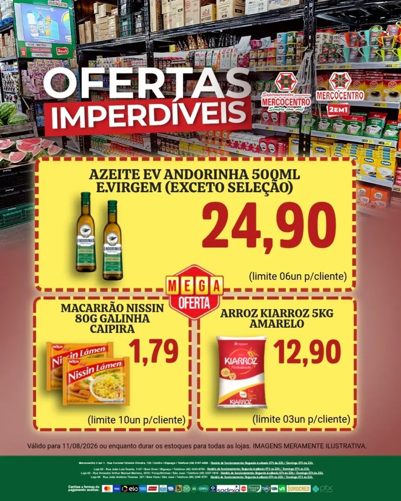 Ofertas SUPERMERCADOS MERCOCENTRO 🛒 – 11/08/2026