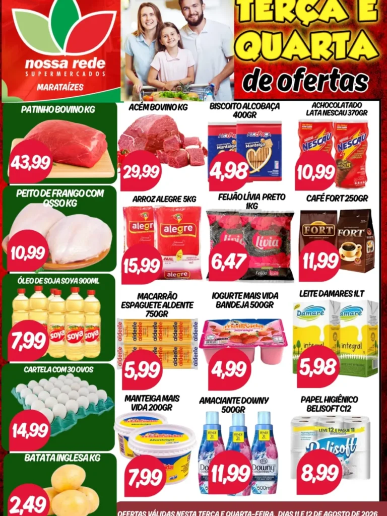Ofertas NOSSA REDE SUPERMERCADOS | Marataízes 🛒 – 12/08/2026