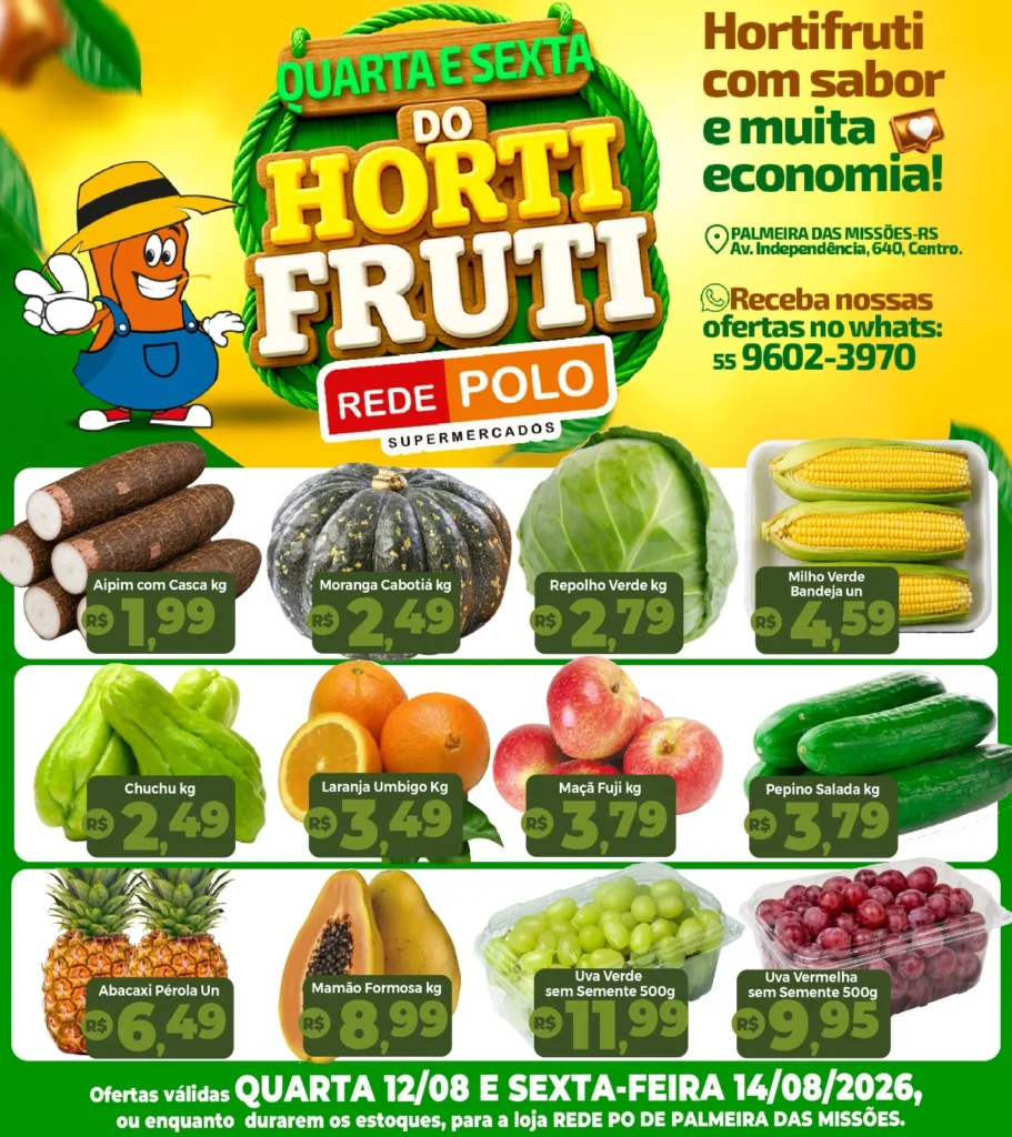 Ofertas Rede Polo Palmeira – 14/08/2026