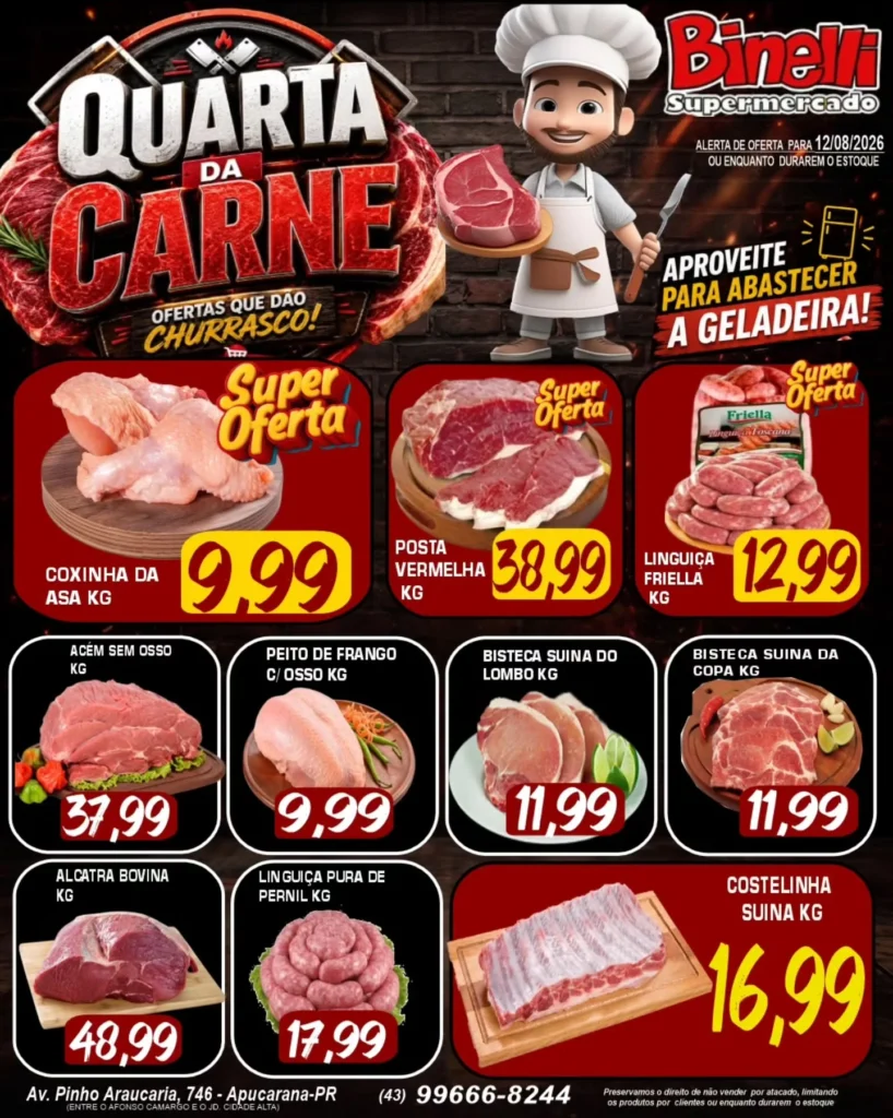 Ofertas Supermercado Binelli – 12/08/2026