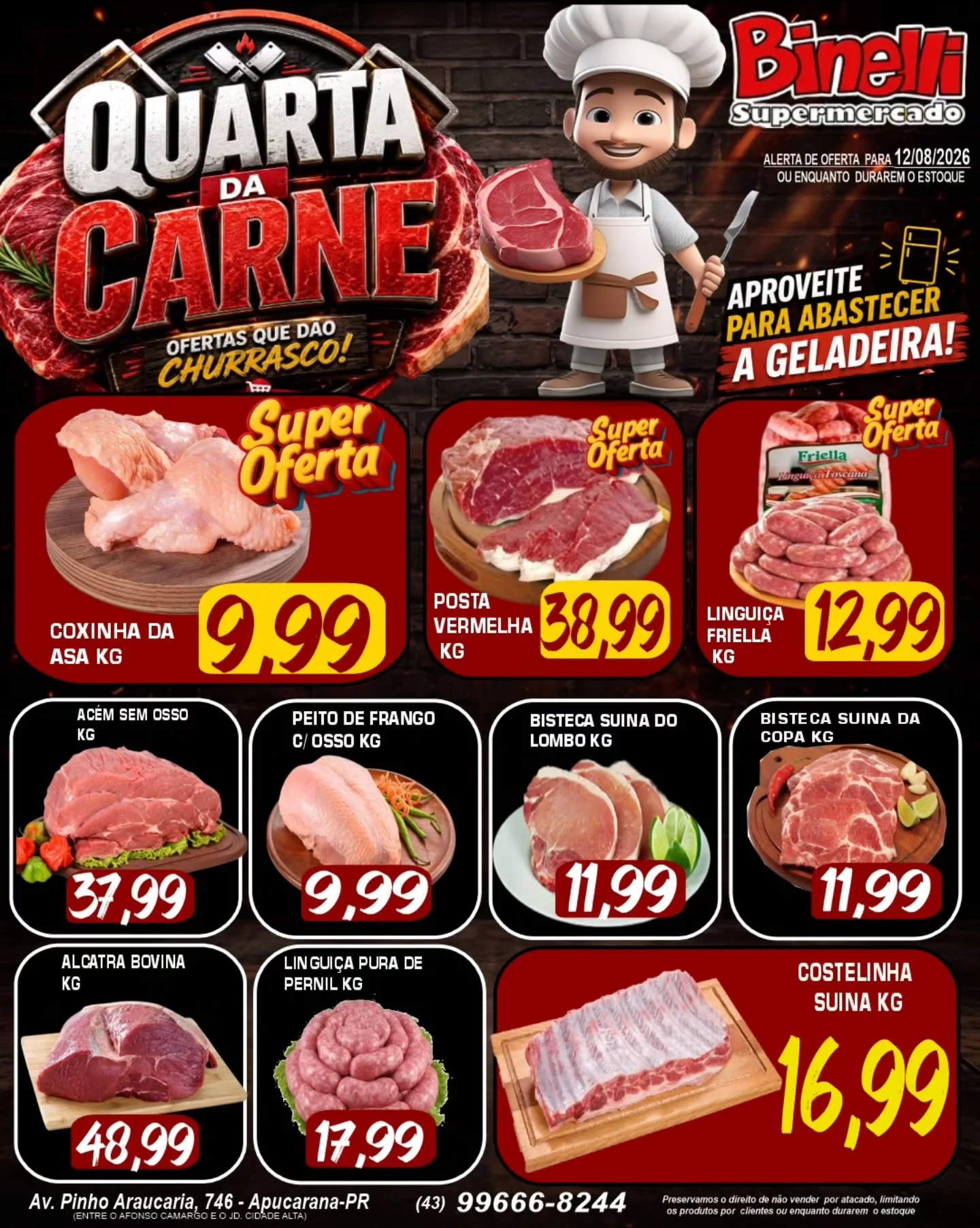Ofertas Supermercado Binelli – 12/08/2026