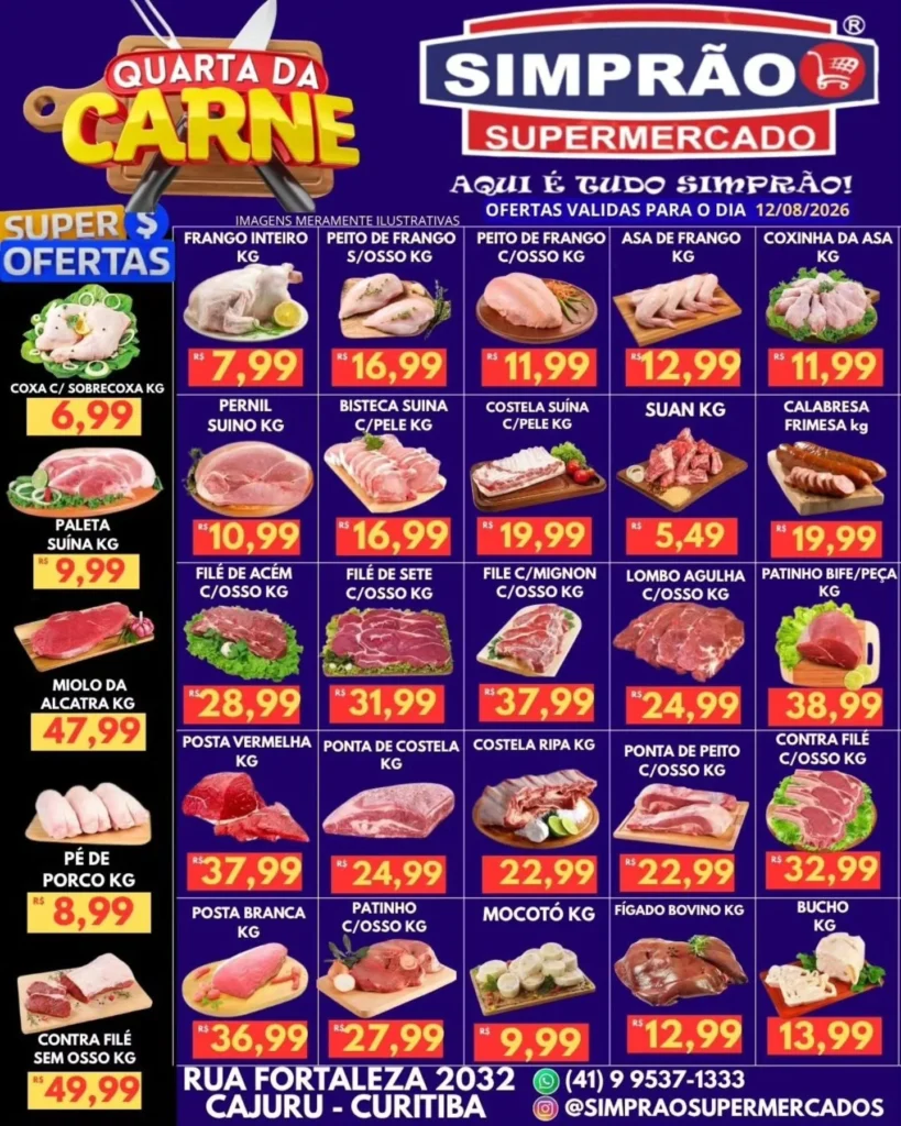 Ofertas simprão supermercados – 12/08/2026