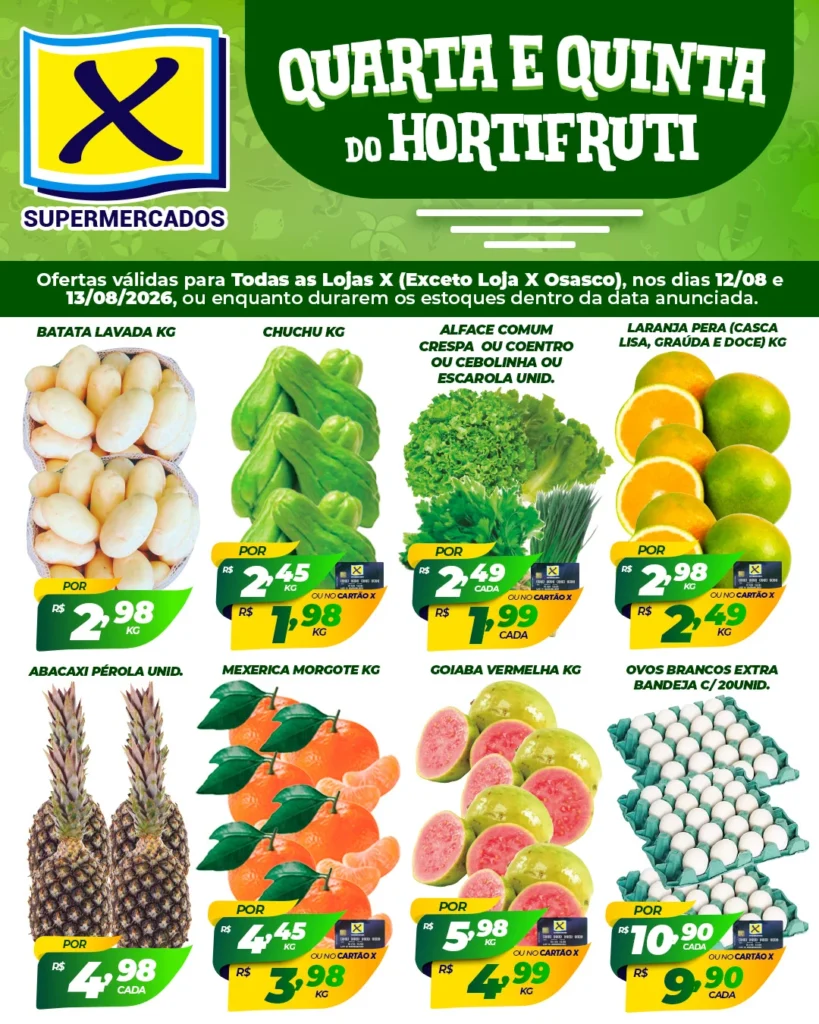 Ofertas Rede X Supermercados – 13/08/2026