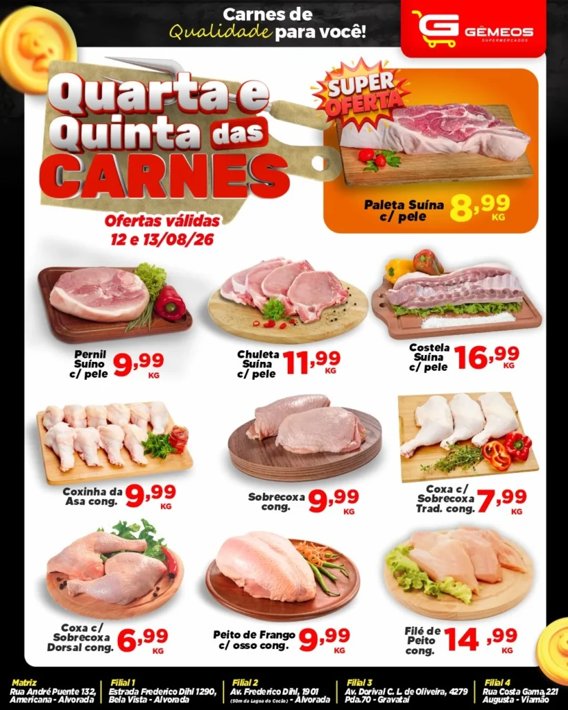 Ofertas Gemeos supermercado – 13/08/2026