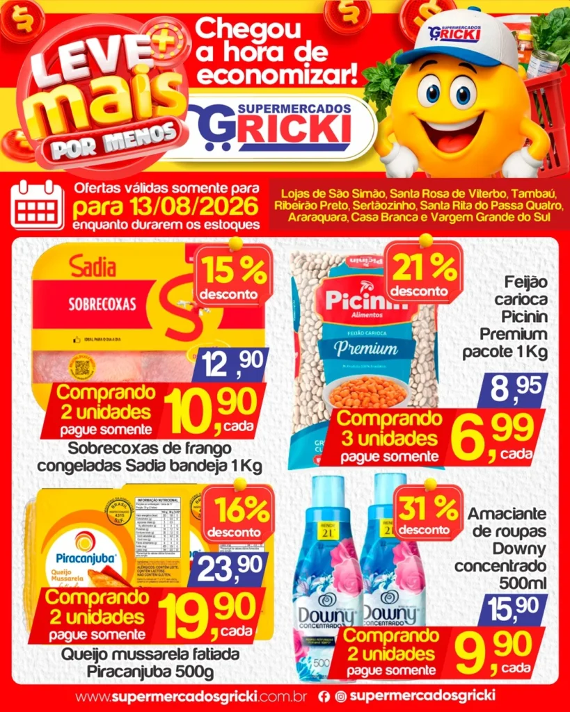 Ofertas Supermercados Gricki – 13/08/2026 Ofertas Supermercados Gricki – 13/08/2026