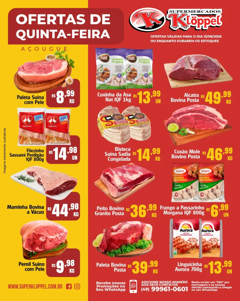 Ofertas Supermercados Klöppel – 13/08/2026 Ofertas Supermercados Klöppel – 13/08/2026