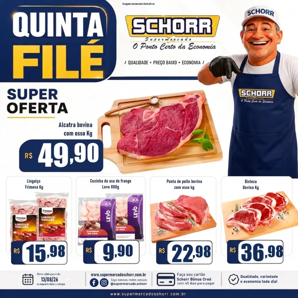 Ofertas Schorr supermercado – 13/08/2026