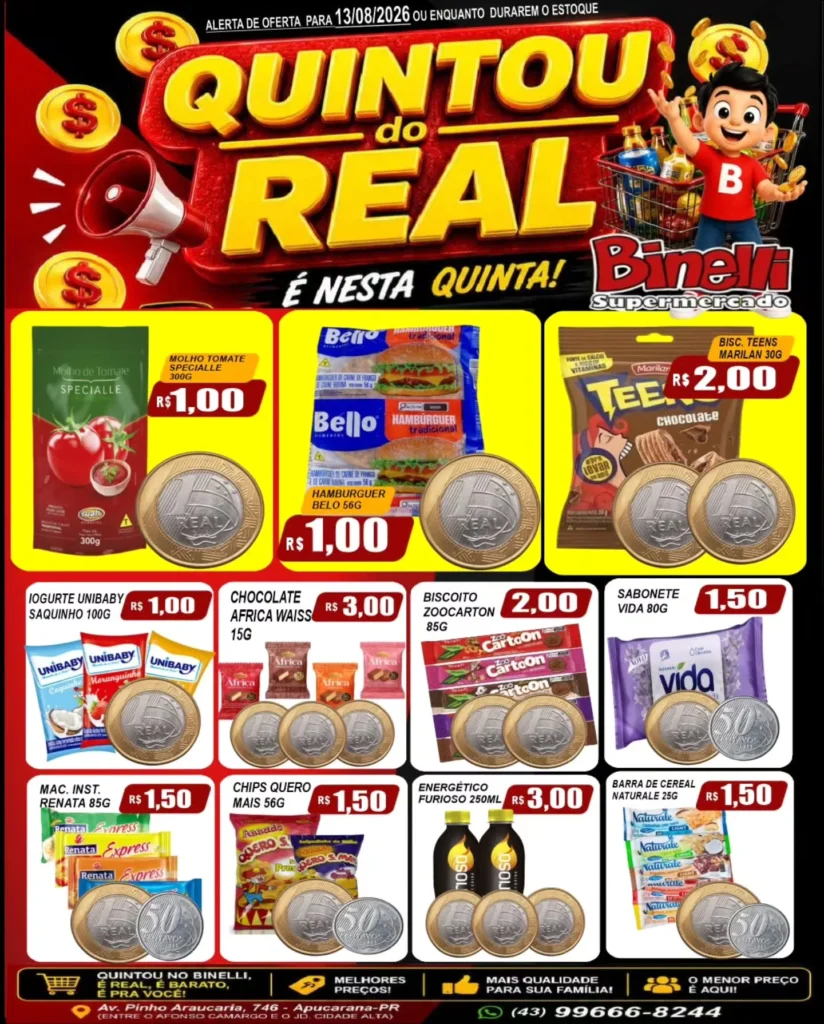Ofertas Supermercado Binelli – 13/08/2026