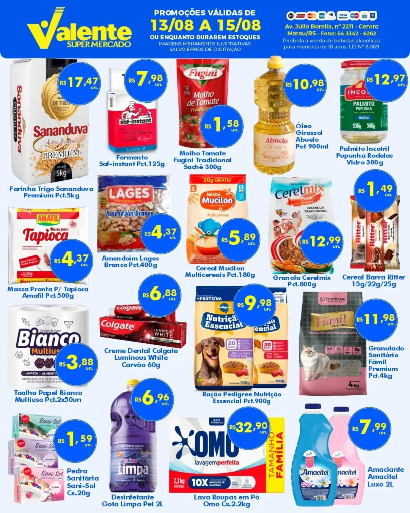 Ofertas Valente Supermercado – 15/08/2026 Ofertas Valente Supermercado – 15/08/2026