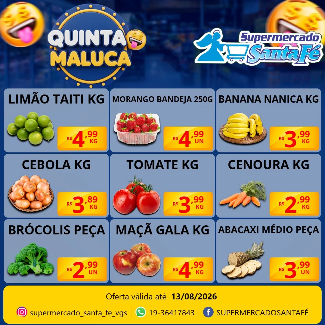 Ofertas SUPERMERCADO SANTA FÉ – 13/08/2026 Ofertas SUPERMERCADO SANTA FÉ – 13/08/2026