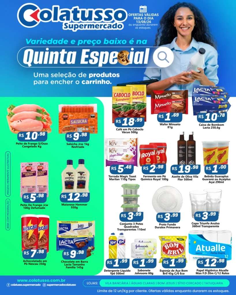 Ofertas Supermercado Colatusso – 13/08/2026