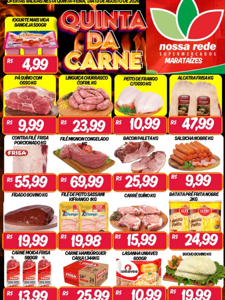 Ofertas NOSSA REDE SUPERMERCADOS | Marataízes 🛒 – 13/08/2026