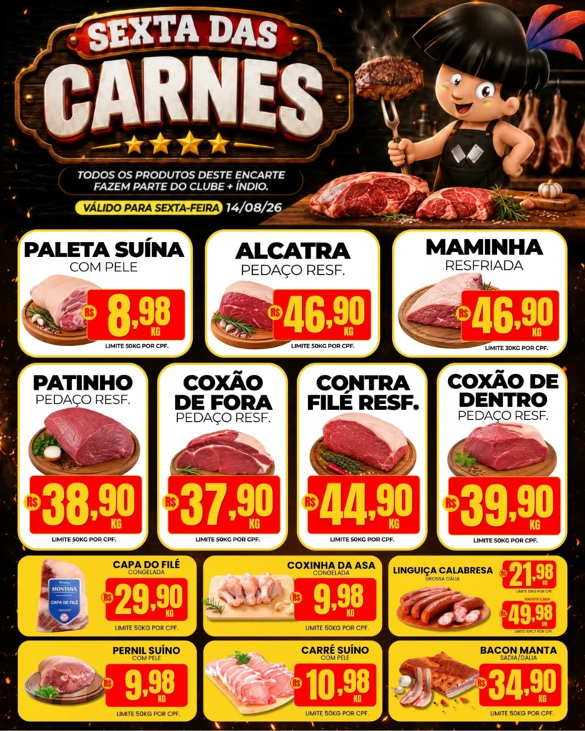 Ofertas Supermercados Índio – 14/08/2026