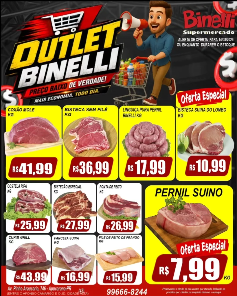 Ofertas Supermercado Binelli – 14/08/2026 Ofertas Supermercado Binelli – 14/08/2026
