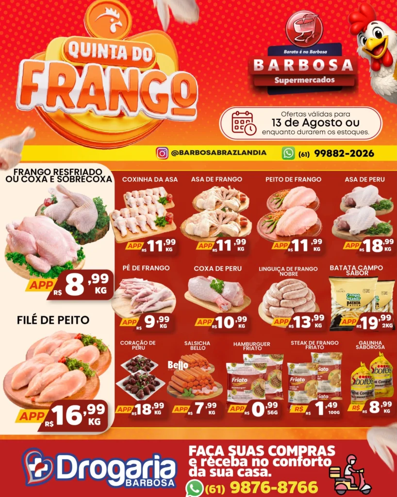 Ofertas SUPERMERCADOS BARBOSA 🛒 – 13/08/2026