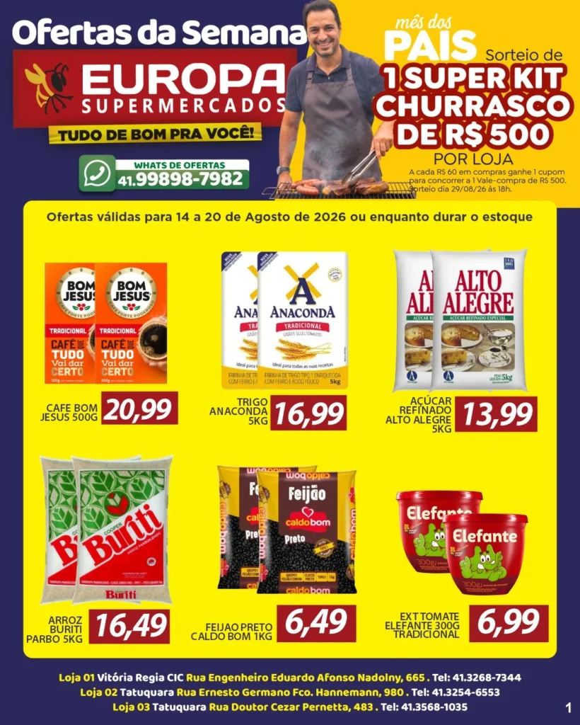 Ofertas Europa Supermercados – 20/08/2026 Ofertas Europa Supermercados – 20/08/2026