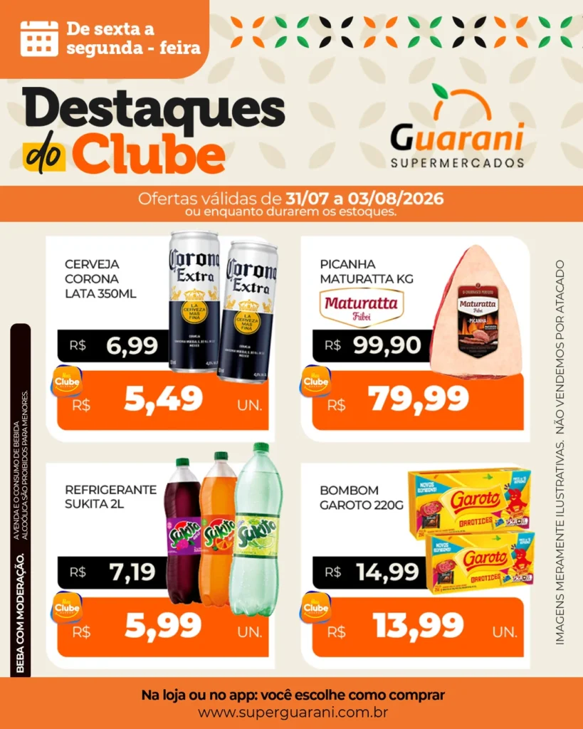 Ofertas Supermercado Guarani – 03/08/2026