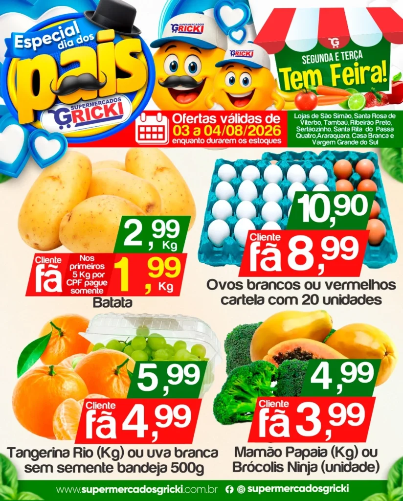 Ofertas Supermercados Gricki – 04/08/2026