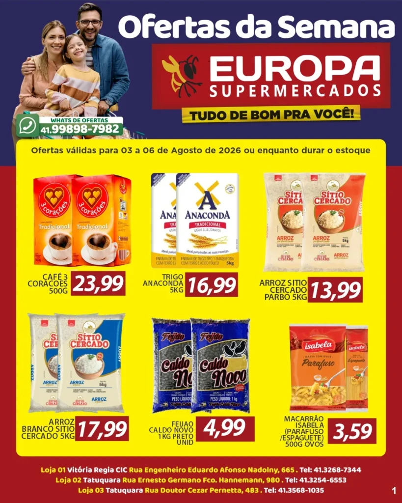 Ofertas Europa Supermercados – 06/08/2026