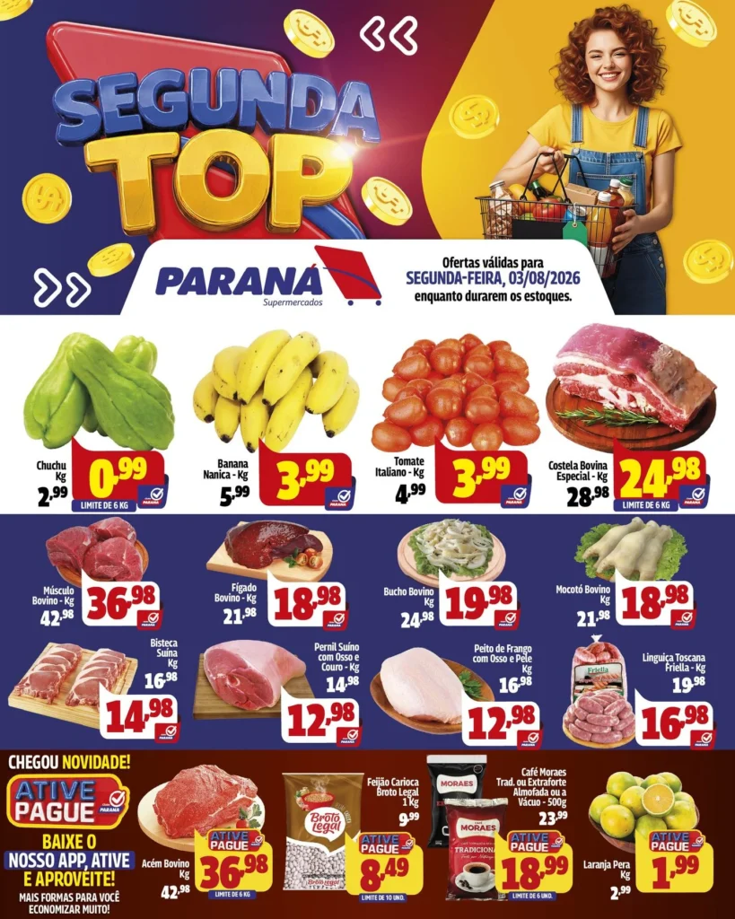 Ofertas Paraná Supermercados – 03/08/2026