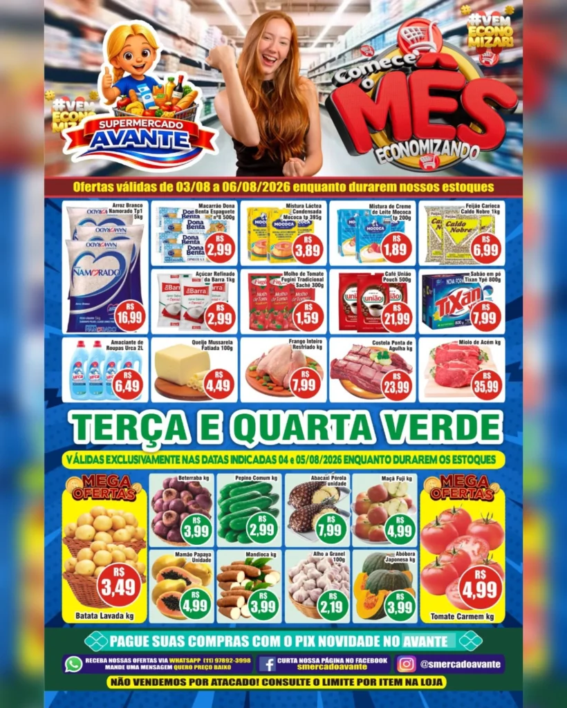 Ofertas Supermercado Avante 💙 – 06/08/2026