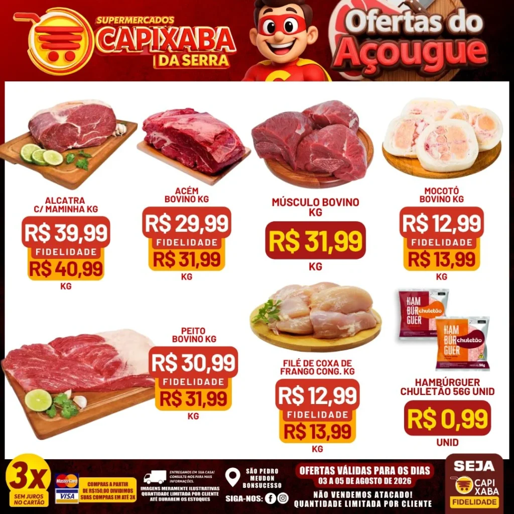 Ofertas Supermercados Capixaba da Serra – 05/08/2026