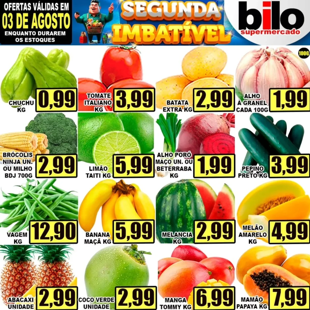 Ofertas Supermercado bilo – 03/08/2026