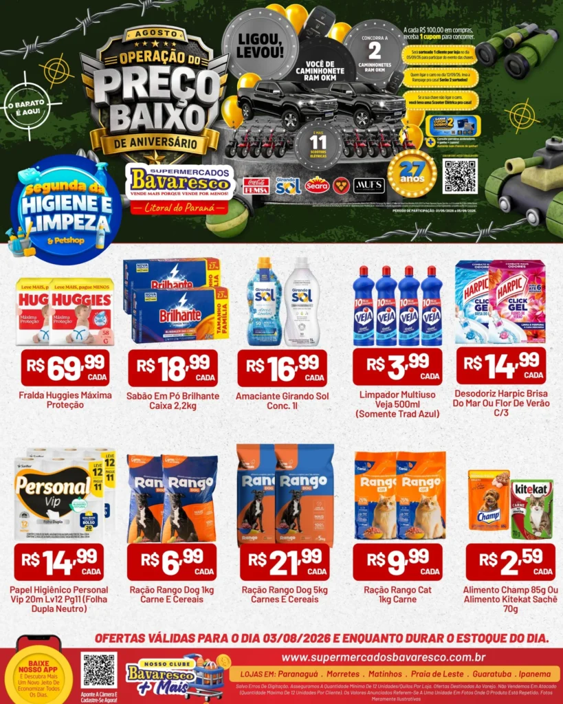 Ofertas Supermercados Bavaresco – 03/08/2026