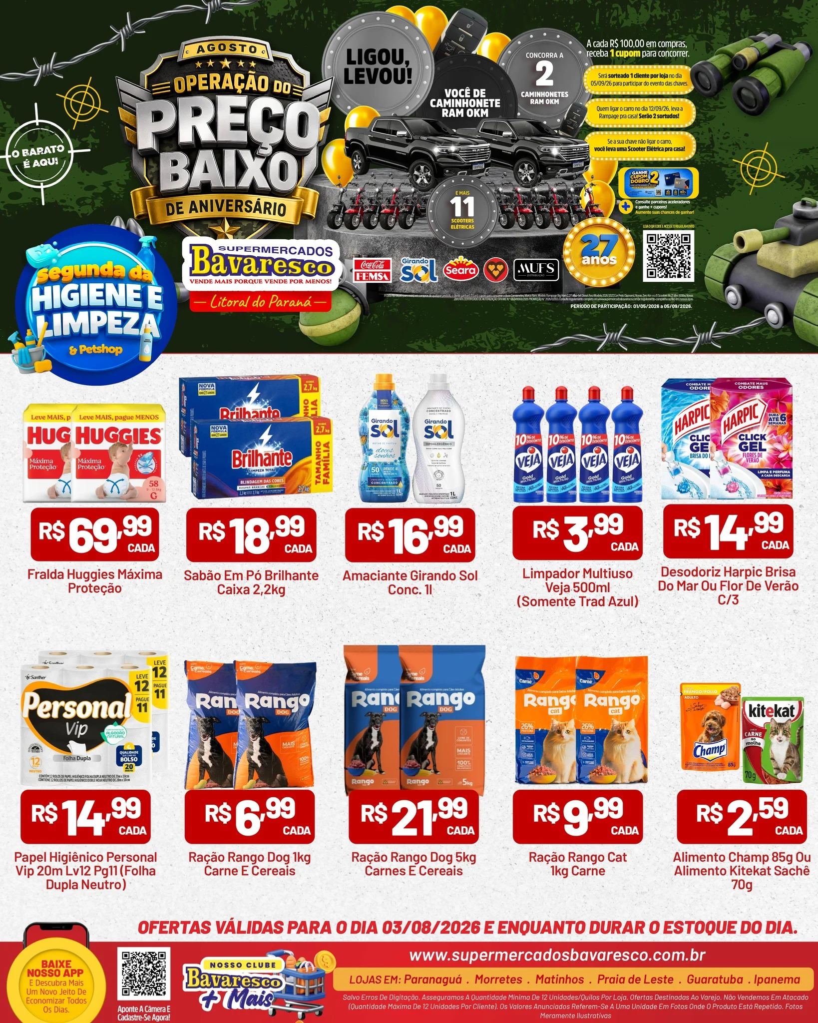 Ofertas Supermercados Bavaresco – 03/08/2026