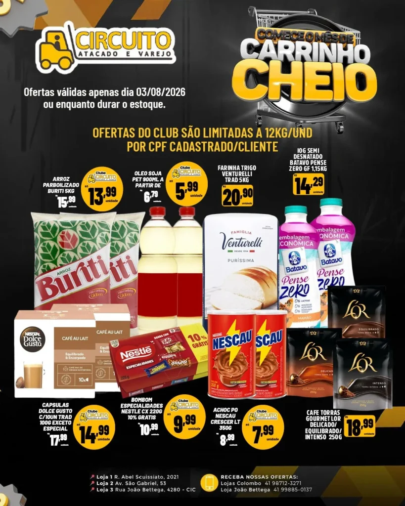 Ofertas Circuito Atacado e Varejo – 03/08/2026