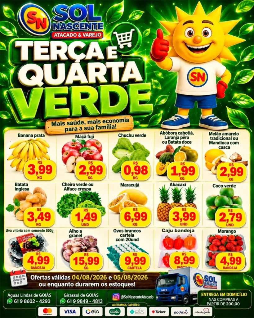 Ofertas Sol Nascente Atacado e Varejo | Supermercado – 05/08/2026