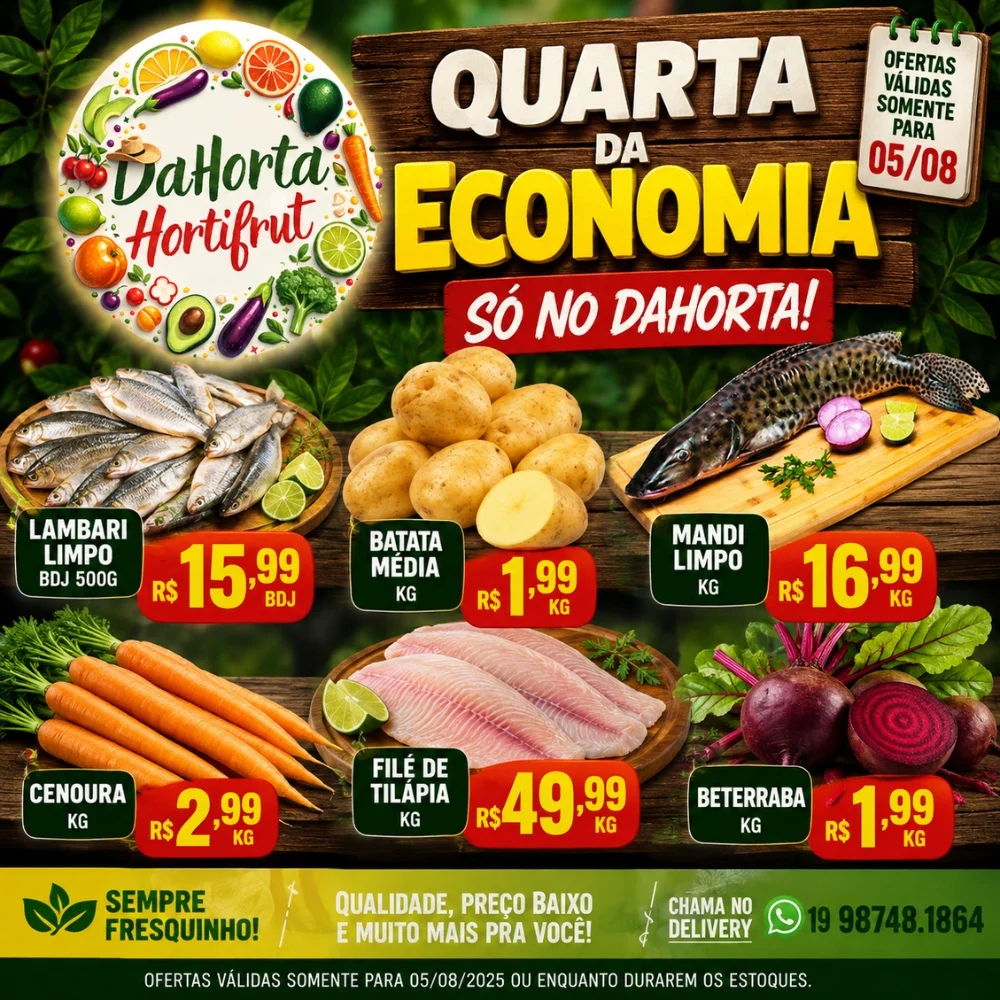 Ofertas Dahorta Hortifruti – 05/08/2026