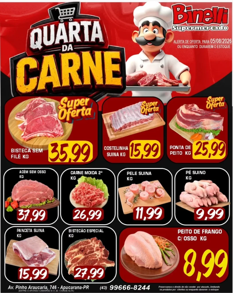 Ofertas Supermercado Binelli – 05/08/2026