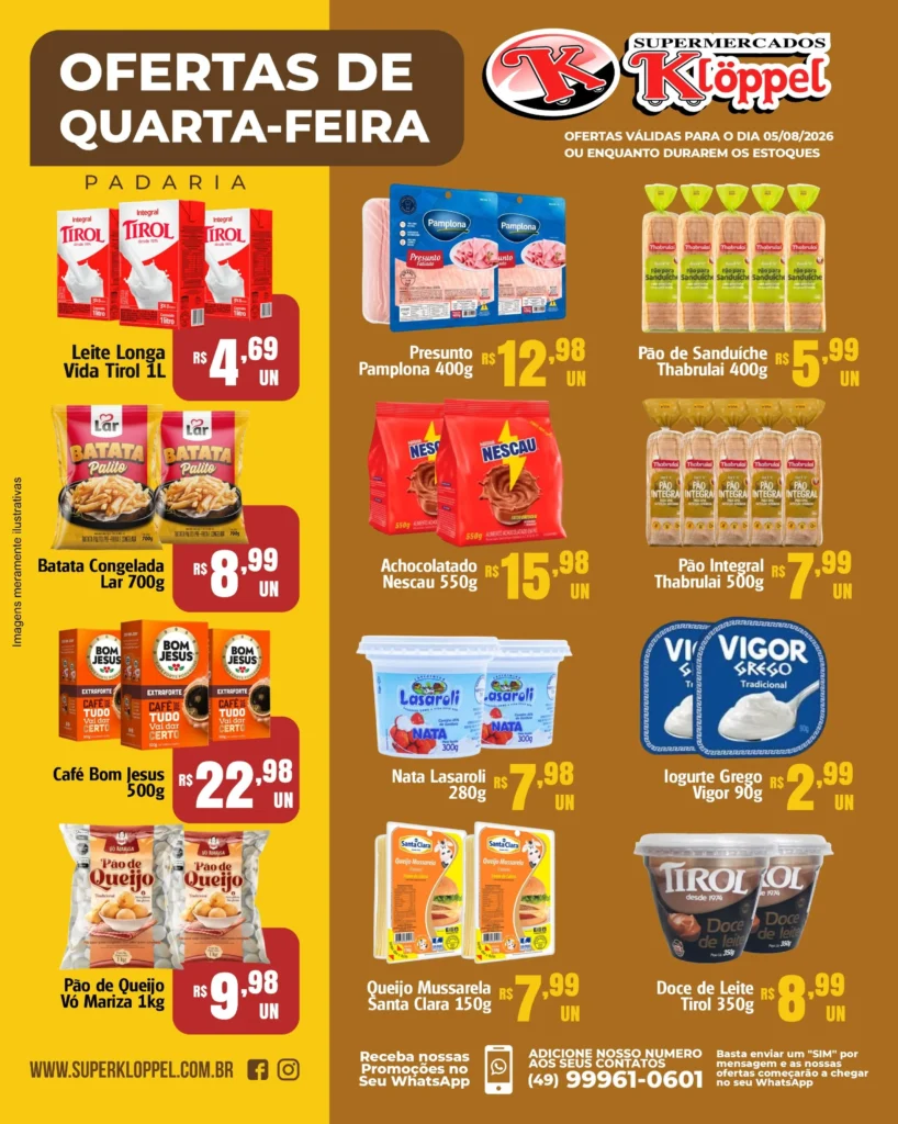 Ofertas Supermercados Klöppel – 05/08/2026