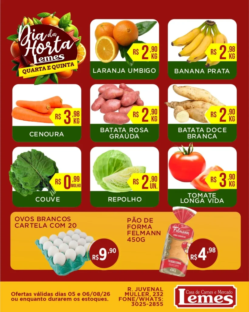 Ofertas Casa de Carnes e Mercado Lemes – 06/08
