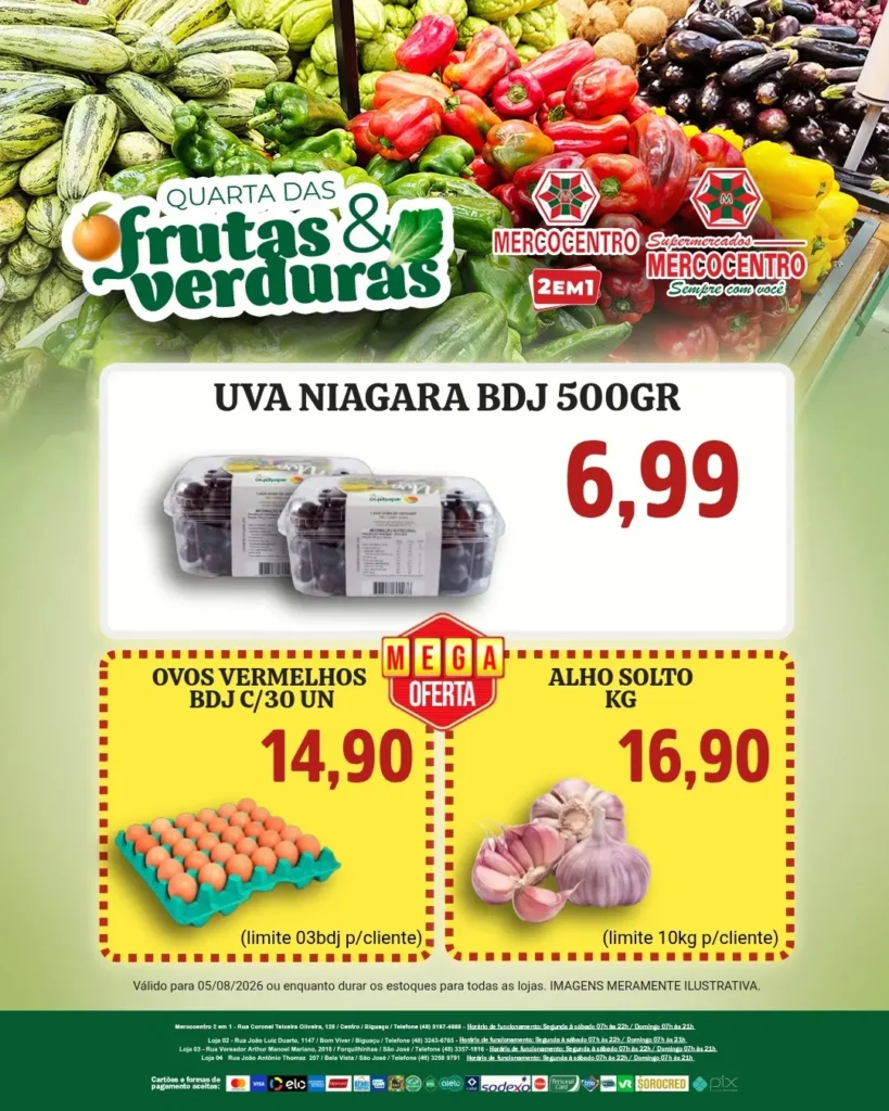 Ofertas SUPERMERCADOS MERCOCENTRO 🛒 – 05/08/2026