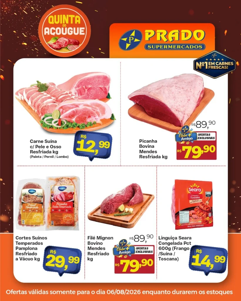 Ofertas Perfil oficial – Prado supermercados – 06/08/2026 Ofertas Perfil oficial – Prado supermercados – 06/08/2026