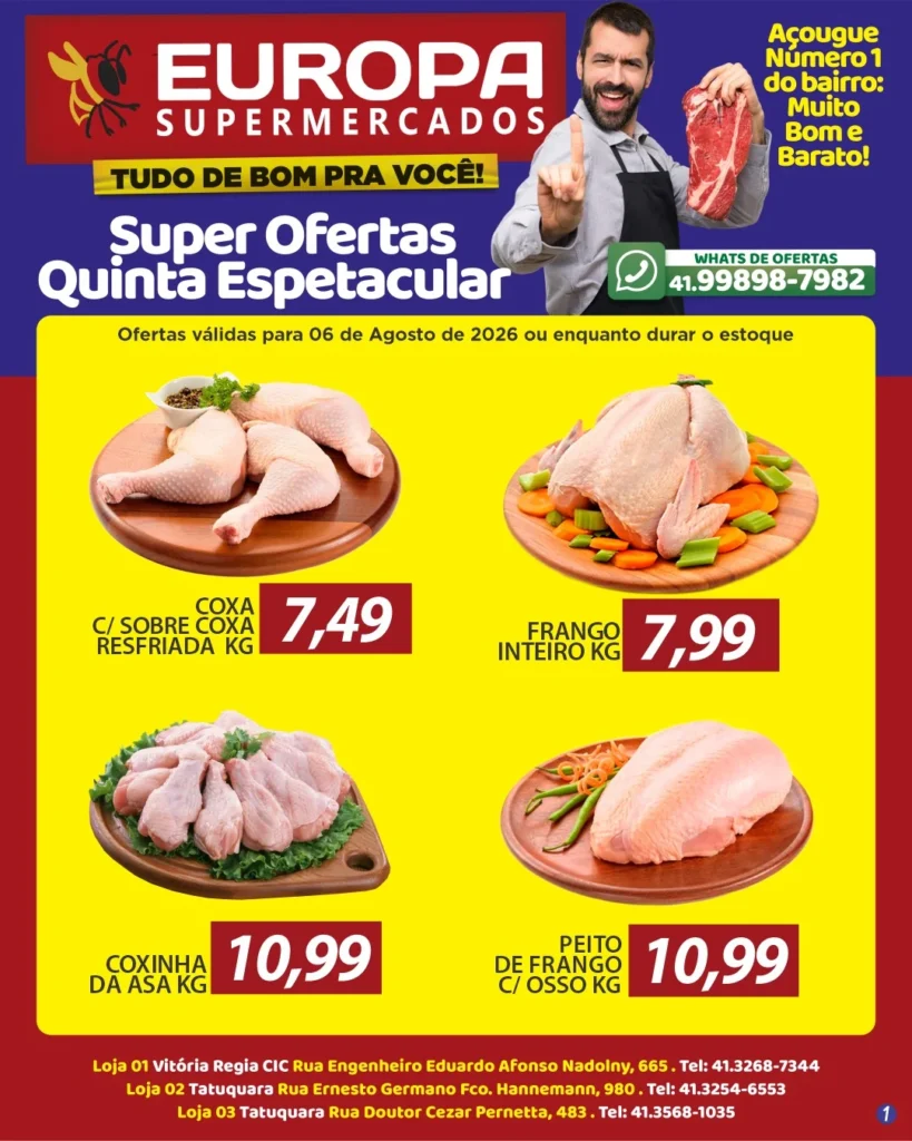 Ofertas Europa Supermercados – 06/08/2026