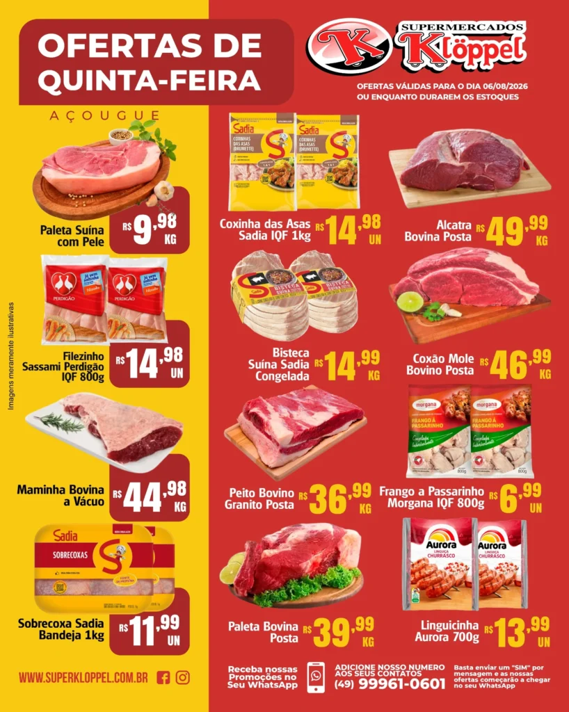 Ofertas Supermercados Klöppel – 06/08/2026