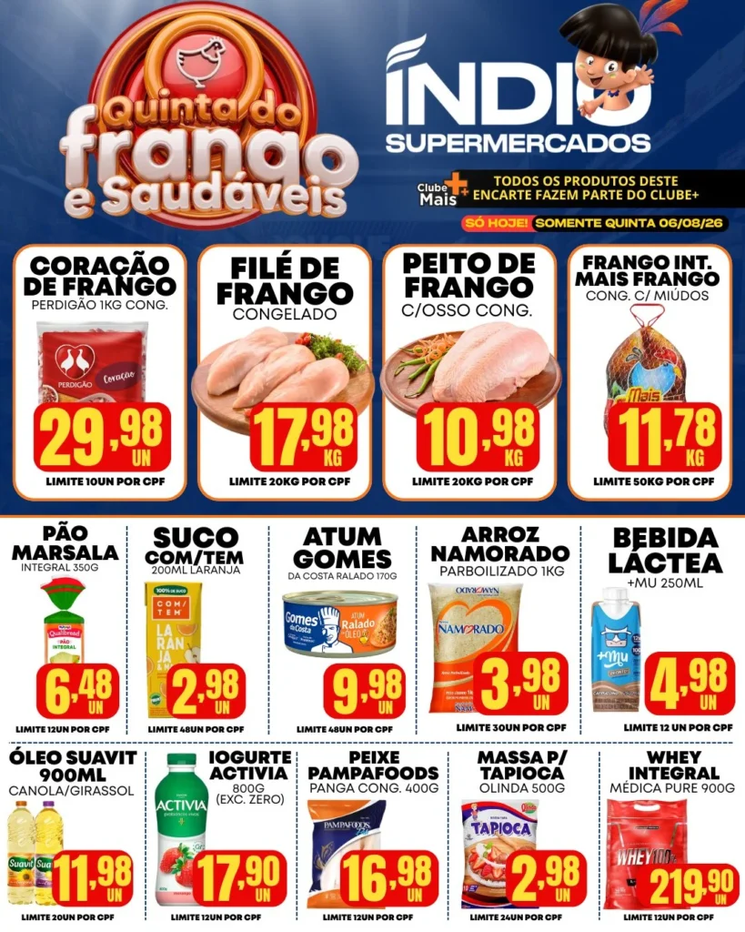 Ofertas Supermercados Índio – 06/08/2026